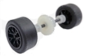 Scalextric Rear wheels, tires, bushings, gear & axle assembly for Scalextric Mercedes AMG GT3 C3942, C3852, C3853