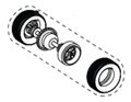 Scalextric W15023 SHELBY COBRA rear axle assembly