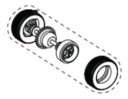 Scalextric W15023 SHELBY COBRA rear axle assembly