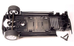 Scalextric W8664 Chassis assembly with mounting screws and front axle assembly for Mini Cooper Set Cars