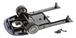 Scalextric W9075 Chassis assembly FRONT SECTION with mounting screws and front axle assembly for C2630 & C2630A Maserati MC12