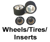 Wheels Crown Spacer & Axle Unused 3 TYCO HO Slot Car WIDE GRAY Rim Rear Ends 
